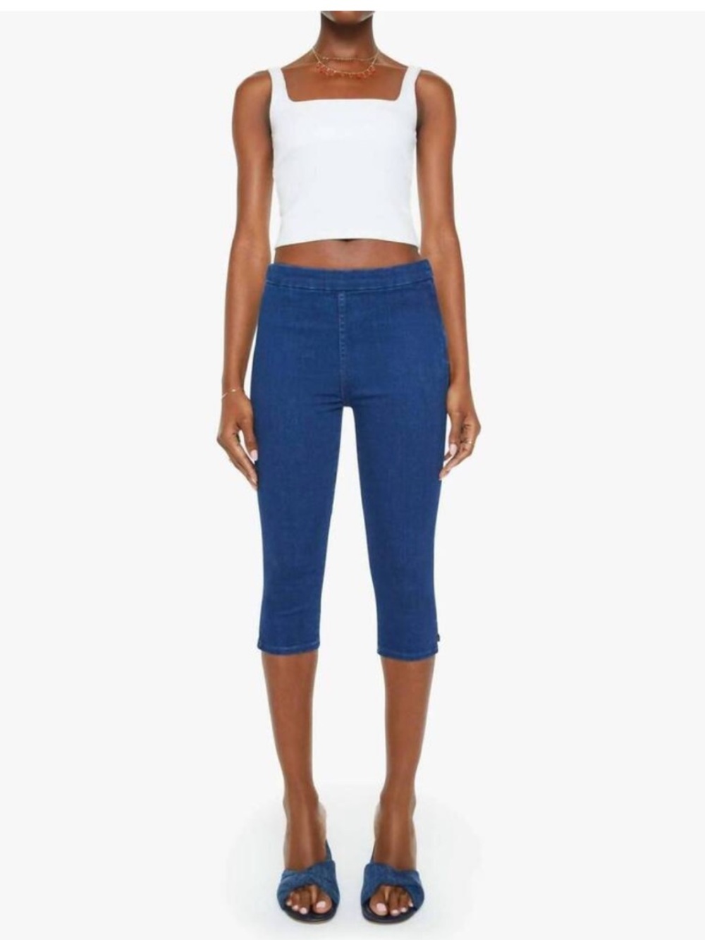 MOTHER  Nothing Bunny Snip Capri Jeans Coloring Outside the Lines Size 26